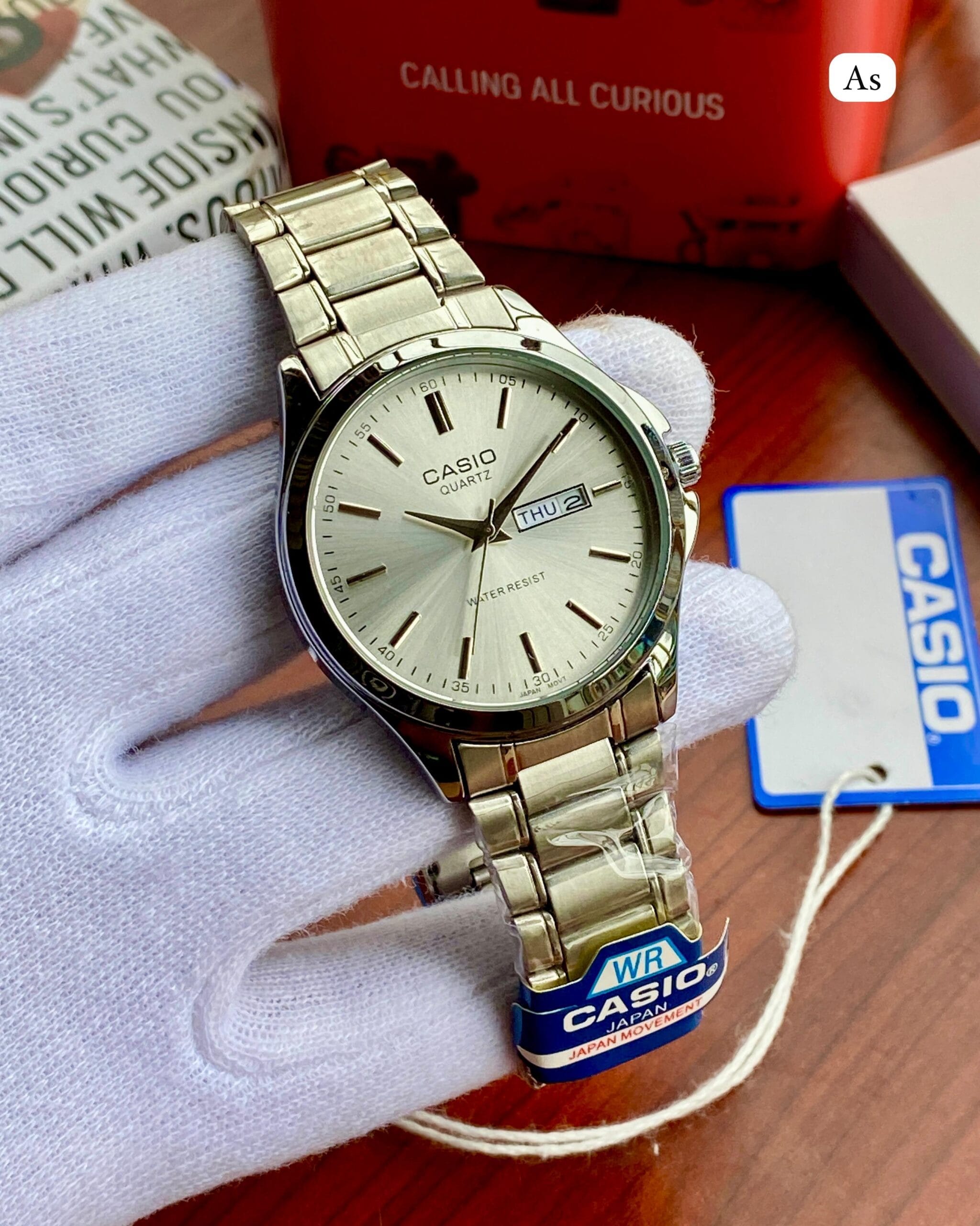 Casio Slim Formal Men’s Watch for Office Wear – Elegant Stainless Steel Quartz Watch 4 Casio Slim Formal Men’s Watch for Office Wear – Elegant Stainless Steel Quartz Watch silver hand view