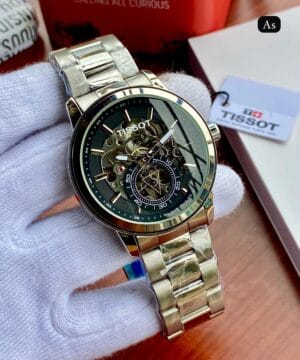 Tissot Men’s Automatic Watch Stainless Steel Round Dial Butterfly Lock