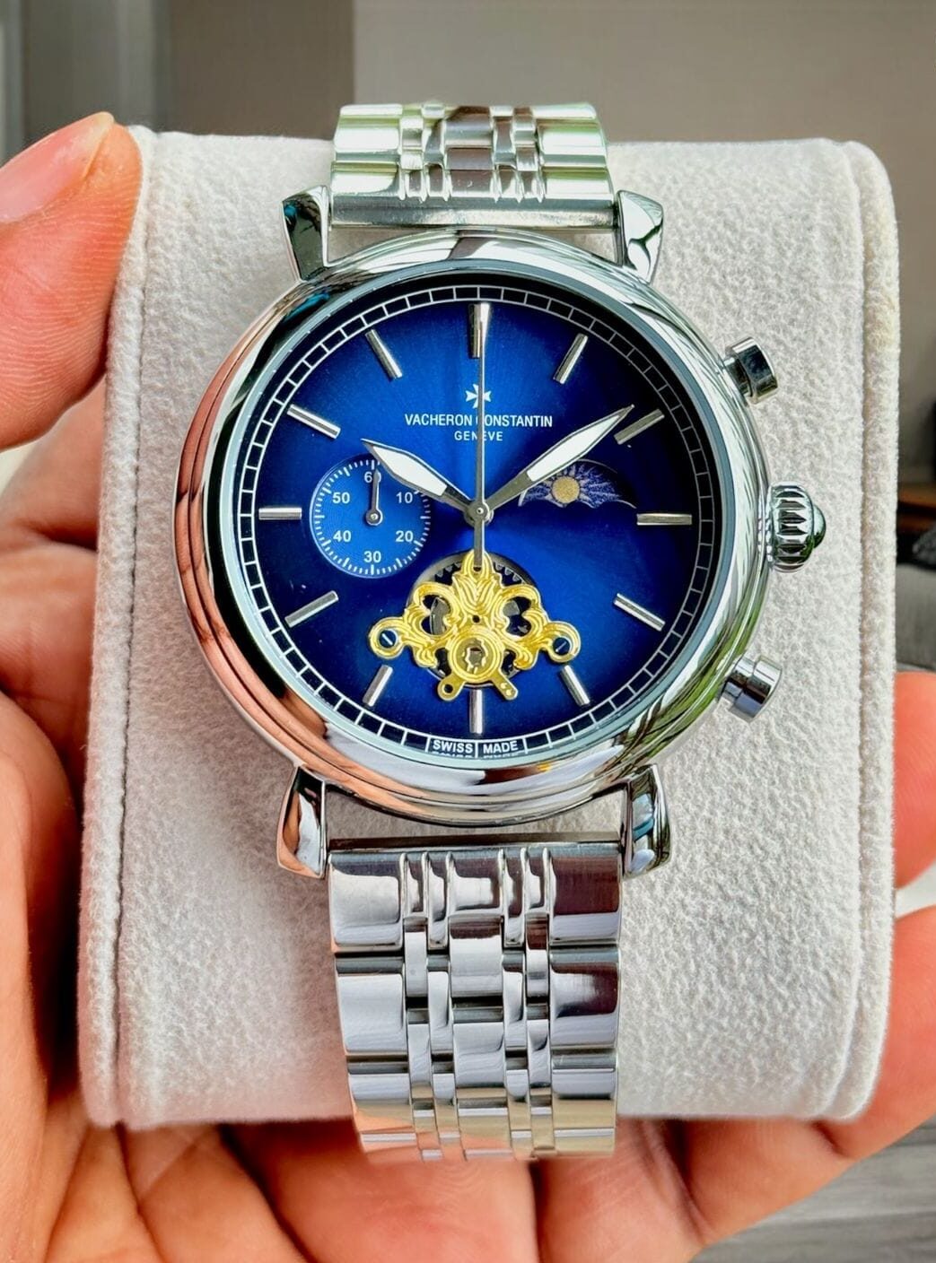 Vacheron Constantin 7AA Chronograph Men’s Watch Premium Quartz Metal Strap 1 Vacheron Constantin 7AA Chronograph Men’s Watch Premium Quartz Metal Strap