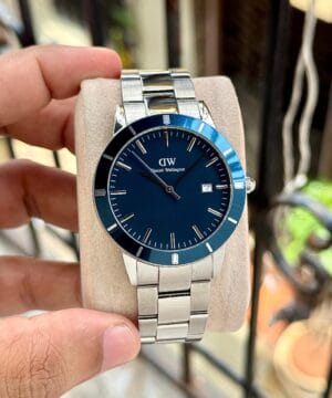 Daniel Wellington Iconic Paradigma Link Watch – Blue Enamel Silver