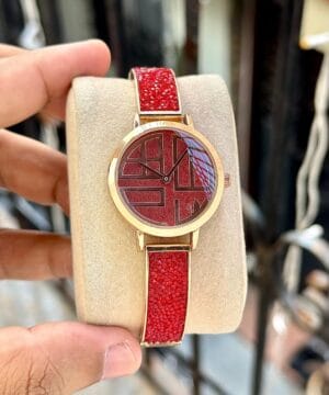 Swarovski Cosmic Rock Red Dial Women’s Watch Crystal Strap Rose Gold Case