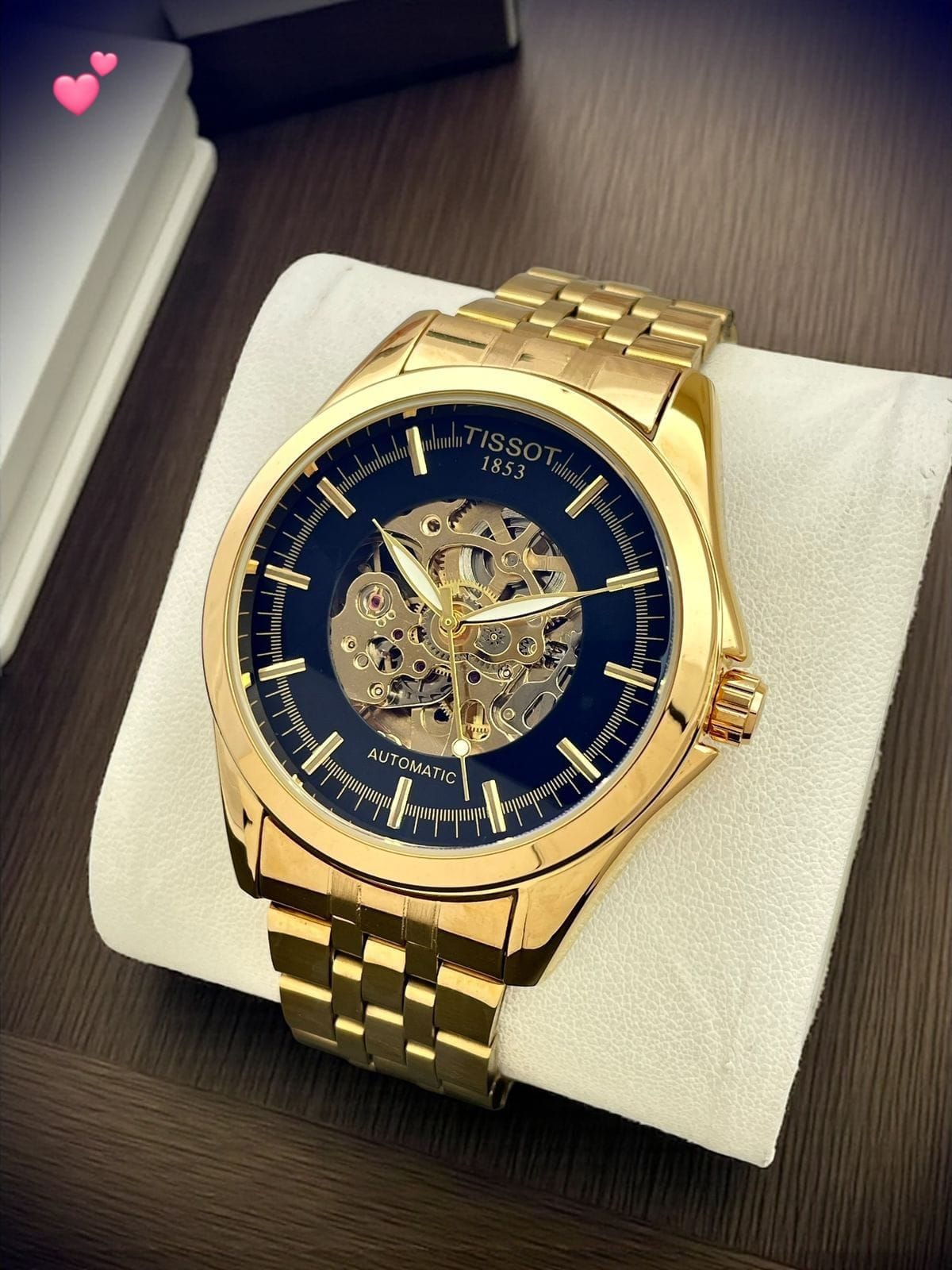 Tissot 7AAA Submariner Automatic Men’s Watch Premium Open Back Gold Steel 2 Tissot 7AAA Submariner Automatic Men’s Watch Black dial side view