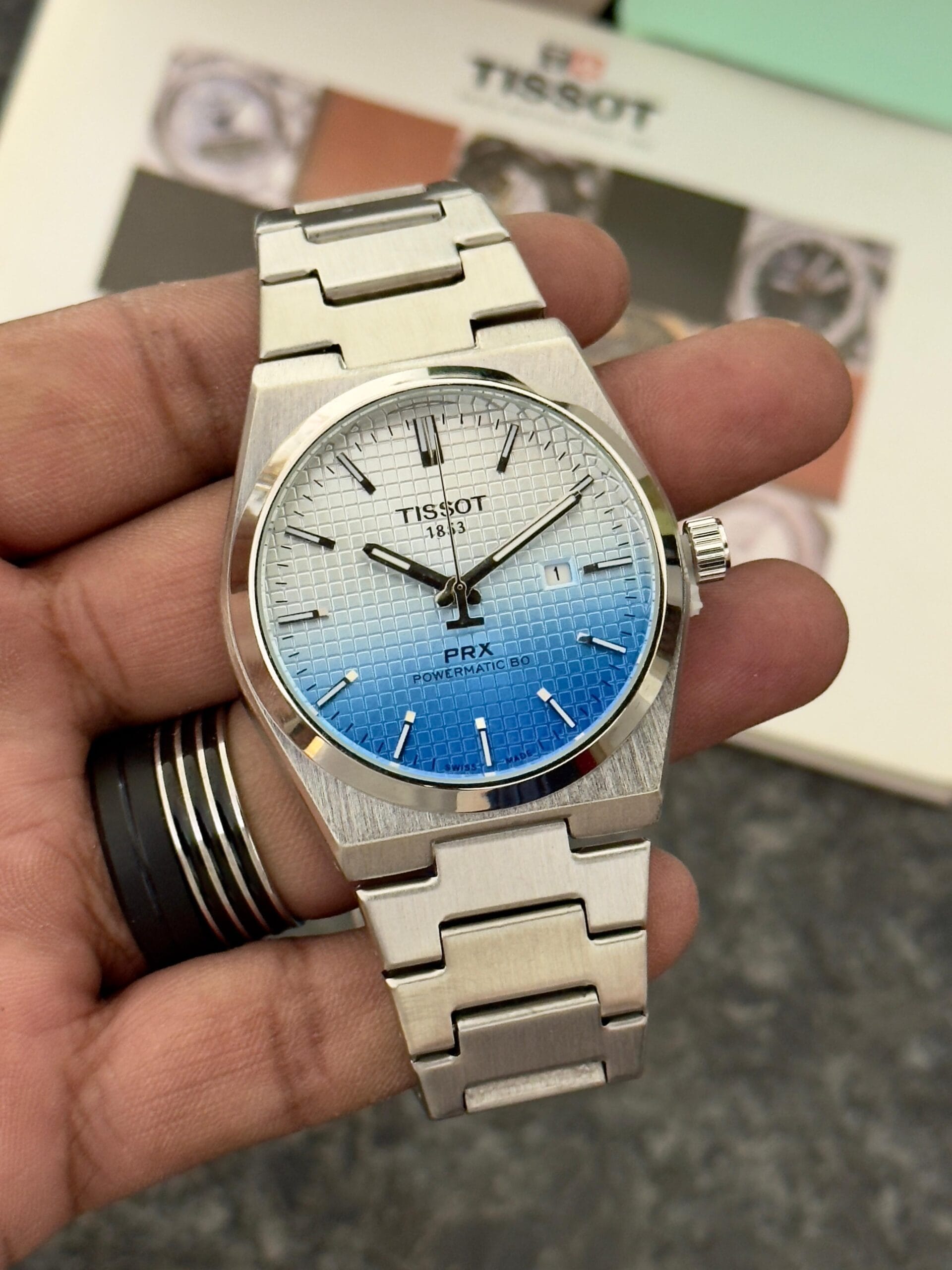 Tissot PRX 7AA Tonneau Barrel Shape Premium Men’s Watch Blue Dial 1 Tissot PRX 7AA Tonneau Barrel Shape Premium Men’s Watch