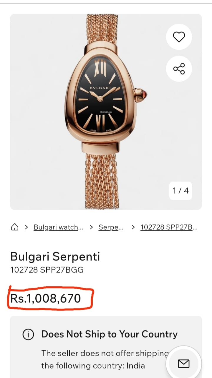 BVLGARI Snake Rose Gold Bangle Watch for Women – Premium Luxury Bracelet 5 BVLGARI Snake Rose Gold Bangle black dial Watch comparison view