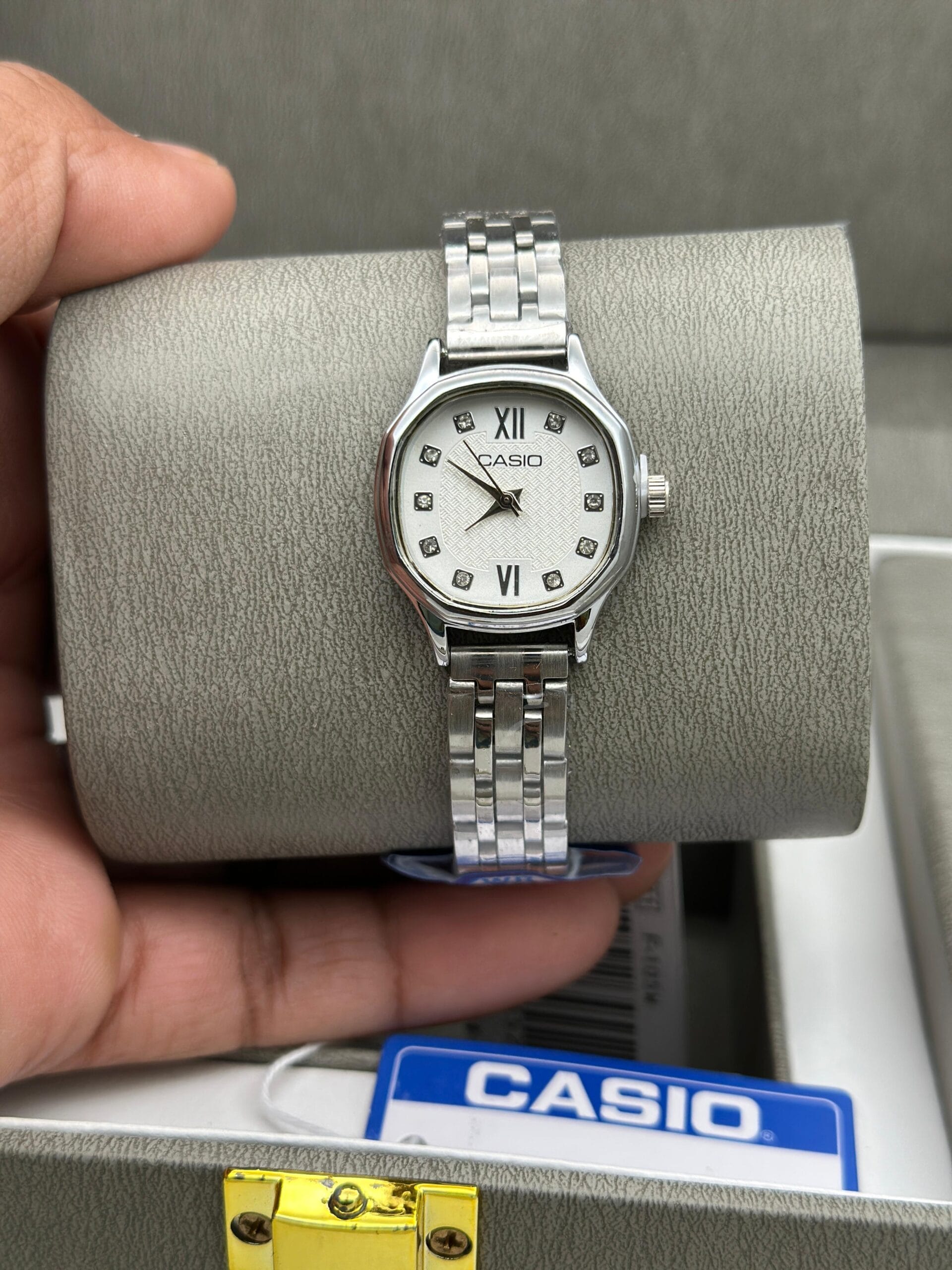 Casio Analog Crystal Dial Watch | Elegant Timeless Style Luxury 4 Casio Analog Crystal & white dial front view