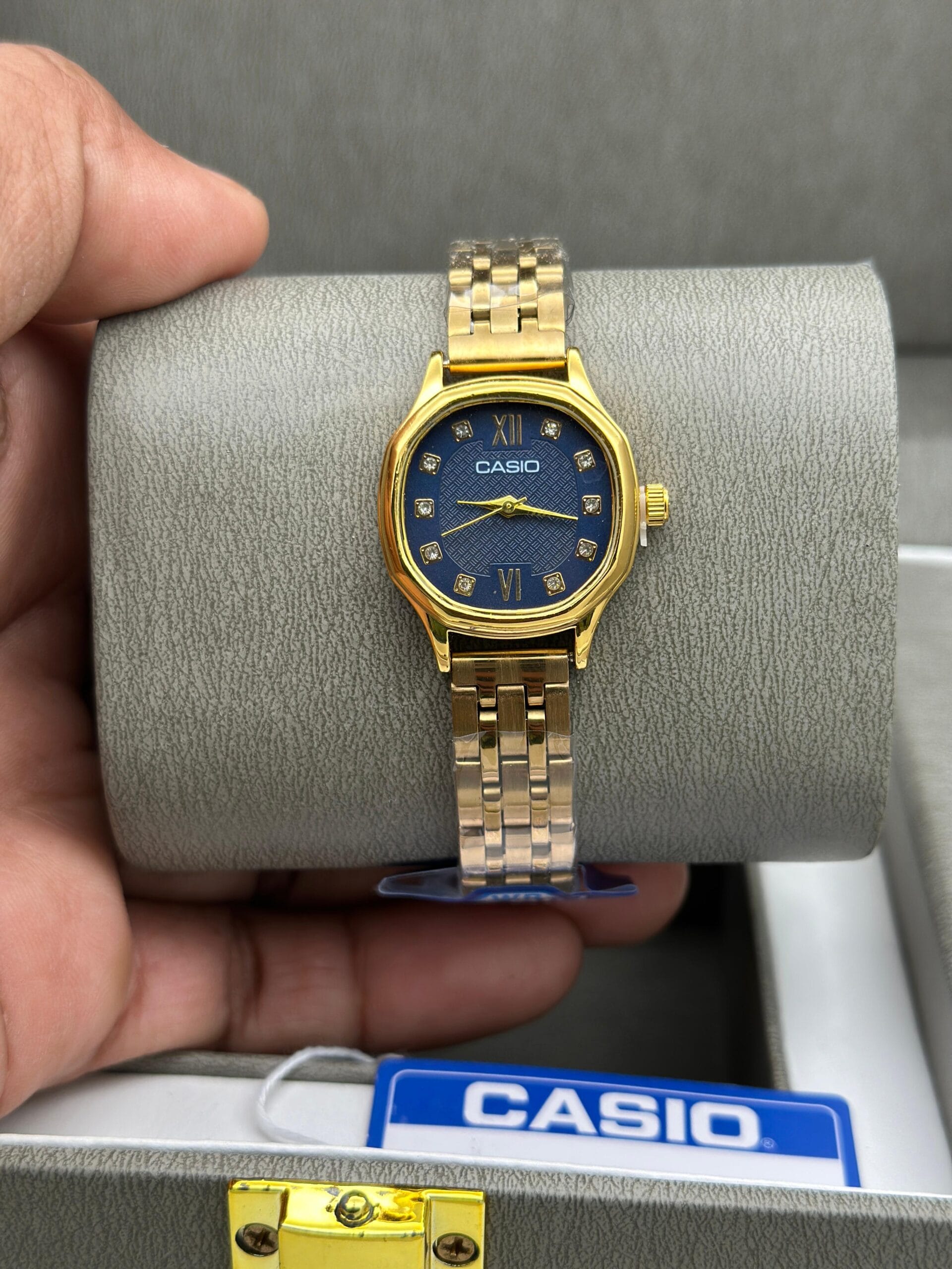 Casio Analog Crystal Dial Watch | Elegant Timeless Style Luxury 7 Casio Analog Crystal & black dial front view