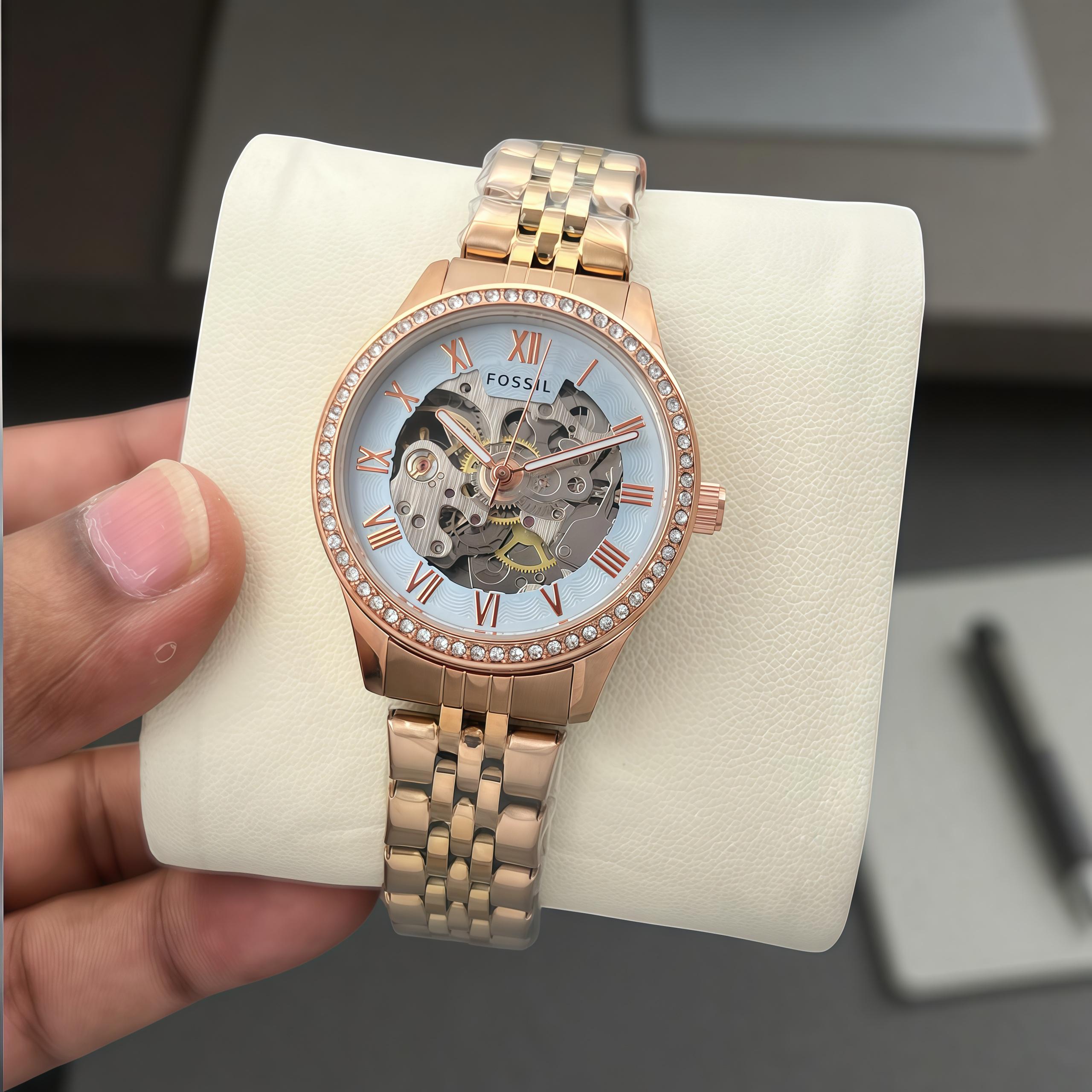 Fossil 7AA Automatic Premium Skeleton Watch for women | Elegant Rose Gold & Silver Edition 2 Fossil 7AA Automatic Premium Skeleton Watch for women | Elegant Rose Gold & Silver Edition - Image 2