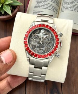 Rolex All Working Men’s Premium quality watch red dimond case