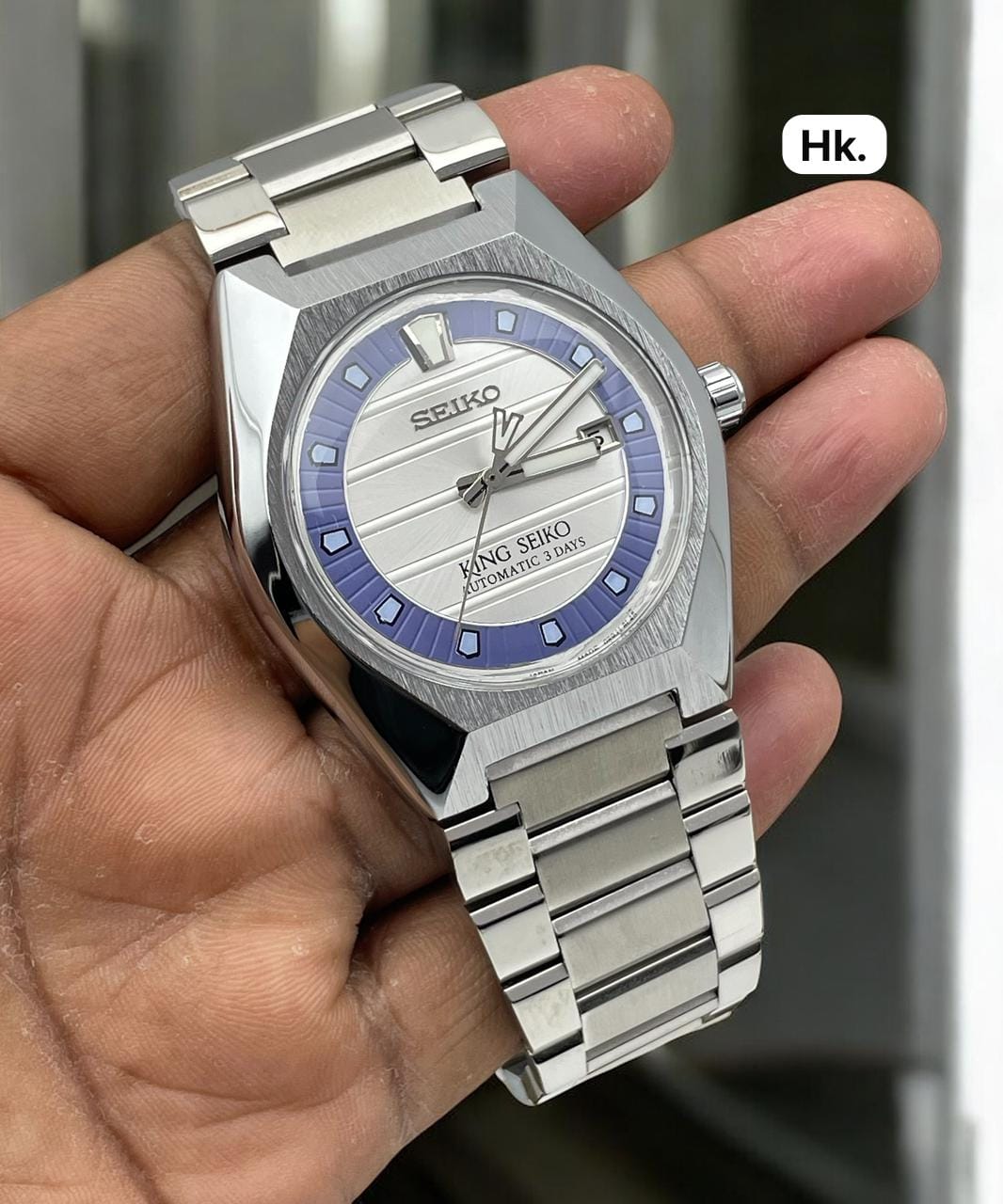 Seiko 5 Sports Automatic Japanese Movement Men’s Premium Watch Open-Heart Dial Rotating Bezel Edition 3 Seiko 5 Sports Automatic Japanese Movement Men’s Premium Watch Open-Heart Dial Rotating Bezel Edition white dial hand view