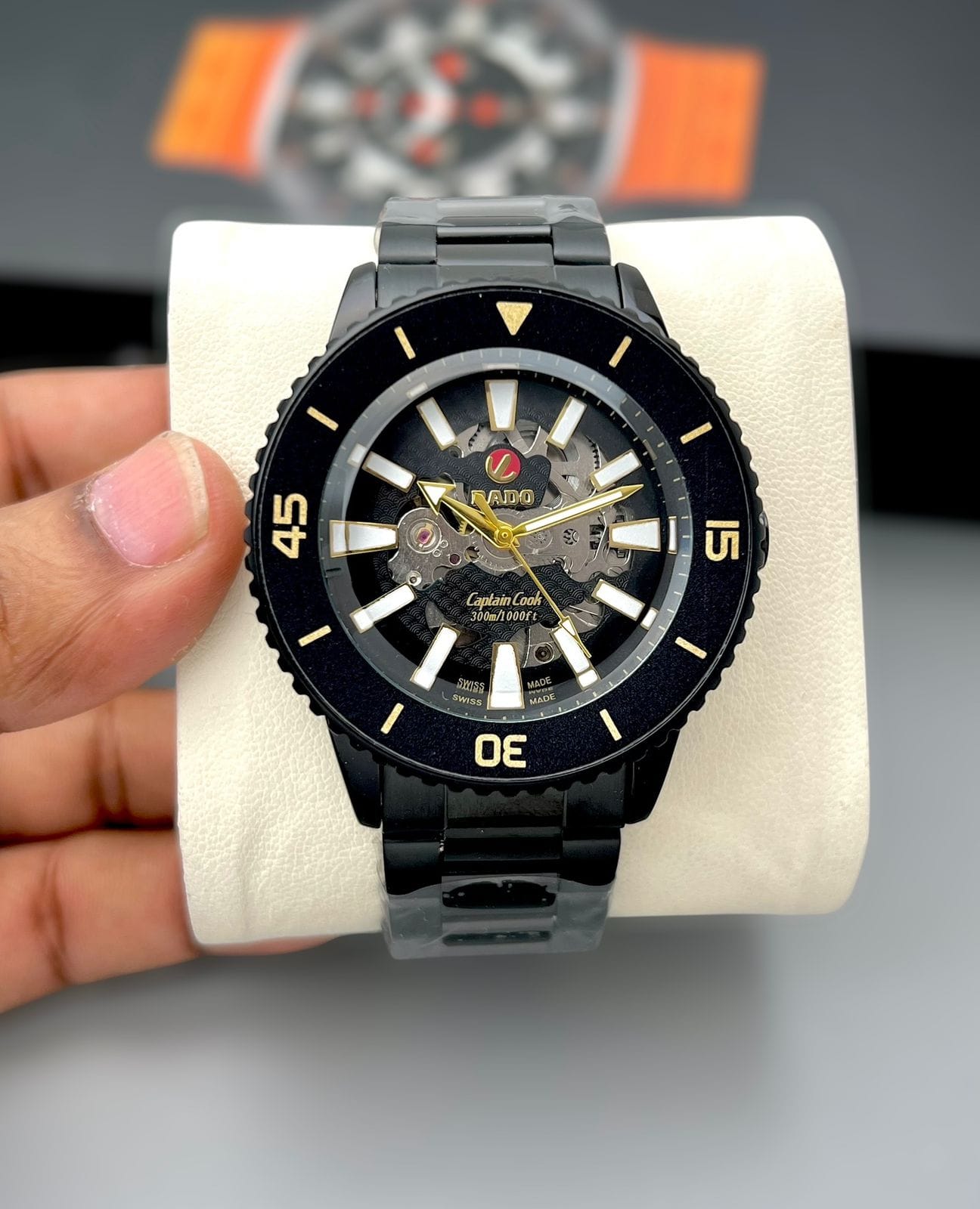 Rado Captain Cook 7AAA Copy Automatic Men’s Premium quality Watch Open Skeleton Black dial Rotating Bezel Explorer Edition 1 Rado Captain Cook 7AAA Copy Automatic Men’s Premium quality Watch