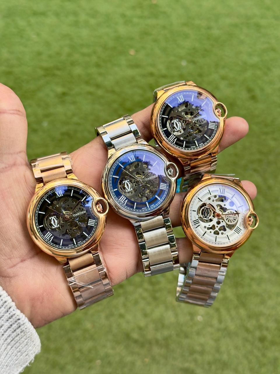 Cartier Skeleton Automatic Watch for Men – Rose Gold Open Dial 4 Cartier skeleton automatic watch for men multiple dial colors