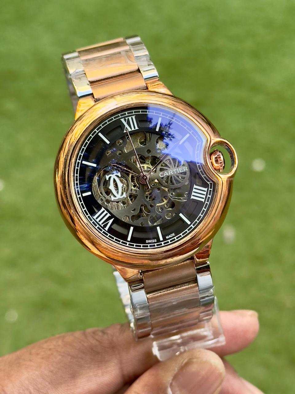 Cartier Skeleton Automatic Watch for Men – Rose Gold Open Dial 3 Cartier skeleton automatic watch for men black open dial