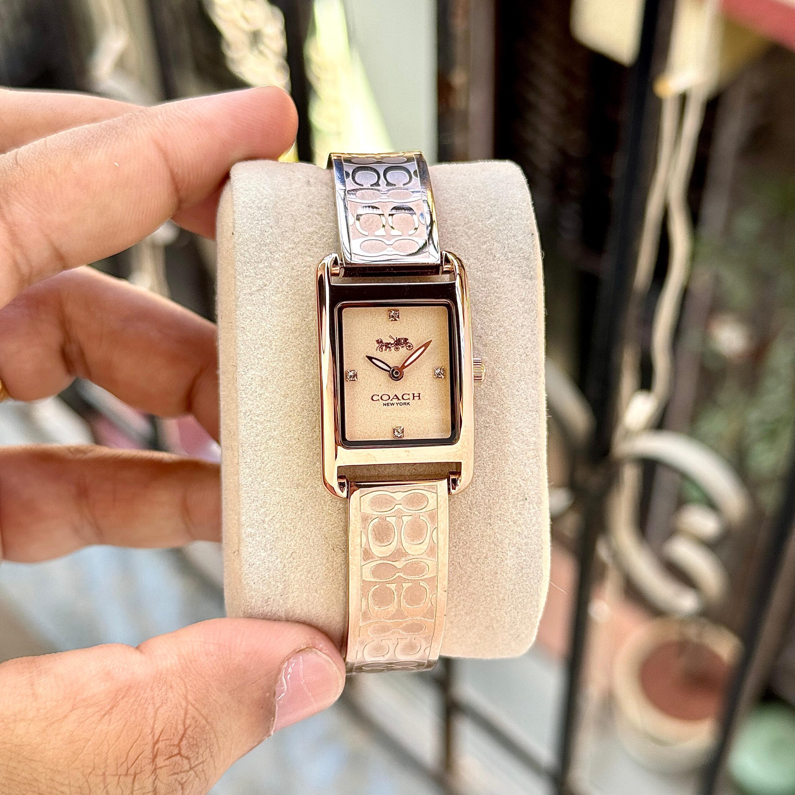 Coach Allie Slim 14503382 Women’s Rose Gold Rectangular Watch 1 Coach Allie Slim 14503382 women’s rose gold rectangular watch