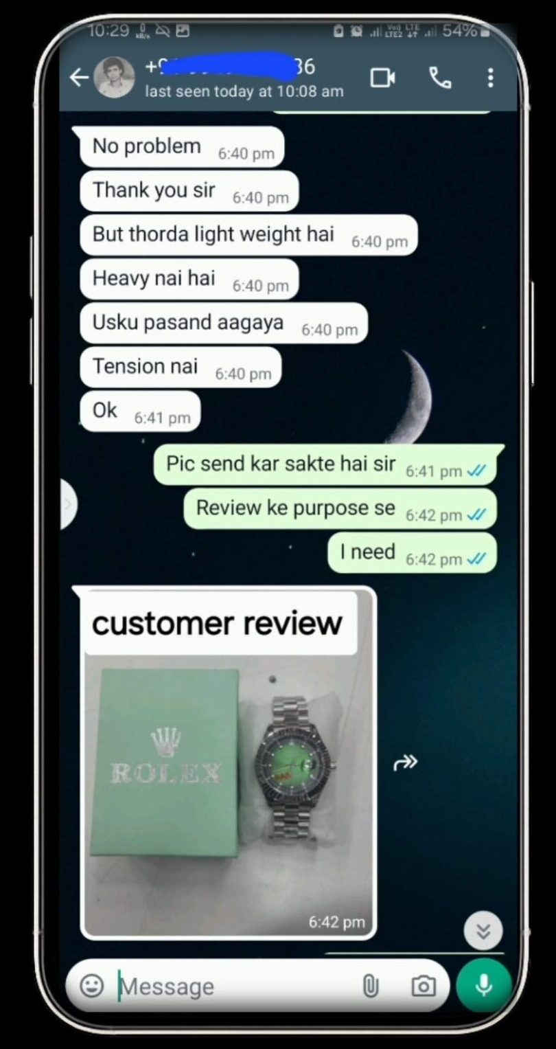 nexelcart-classic-silver-green-watch-customer-pic