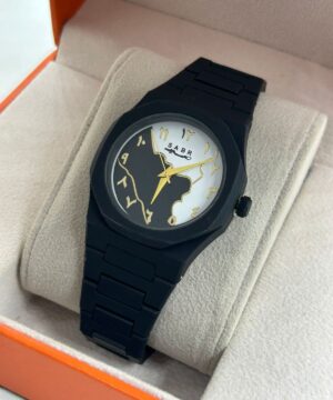 SABR men’s watch black and white dial matte black bracelet