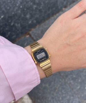 Casio vintage LA670WGA women digital gold watch vintage style wrist shot