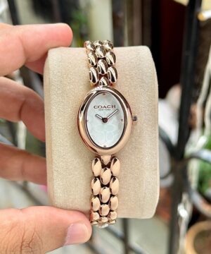 Coach Sammy rose gold bracelet watch for women oval dial premium design