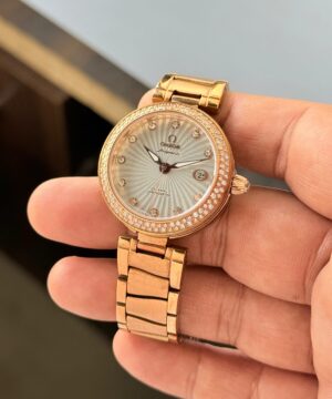 Omega Ladymatic 7AA Rose Gold Diamond Bezel Ladies Watch Nexelcart