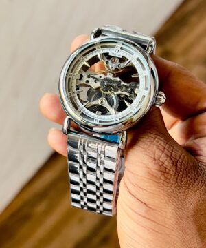 Omega automatic Skeleton Dial Steel Men Watch Wrist
