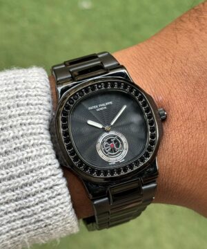 Patek Philippe black 7AA Black Spiral Dial Watch Wrist View Nexelcart
