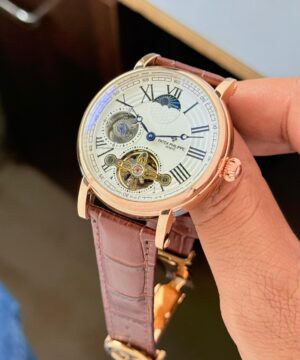 Patek Philippe Tourbillon 7AAA Premium Automatic Brown Leather Strap Watch Nexelcart