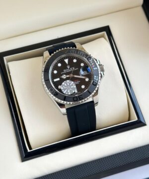 Rolex Yacht-Master 7AAA Automatic Black Dial Fiber Strap Watch Nexelcart