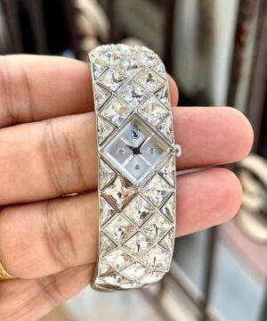Swarovski Curiosa Crystal Bangle Premium Quartz Diamond Dial Women Watch Nexelcart