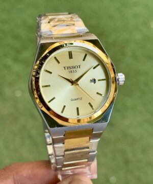 tissot prx quartz gold bezel stainless steel watch