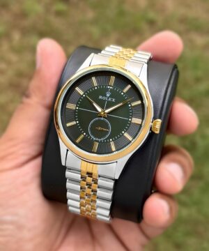 rolex chronograph 7aa premium dual tone stainless steel men watch hand view