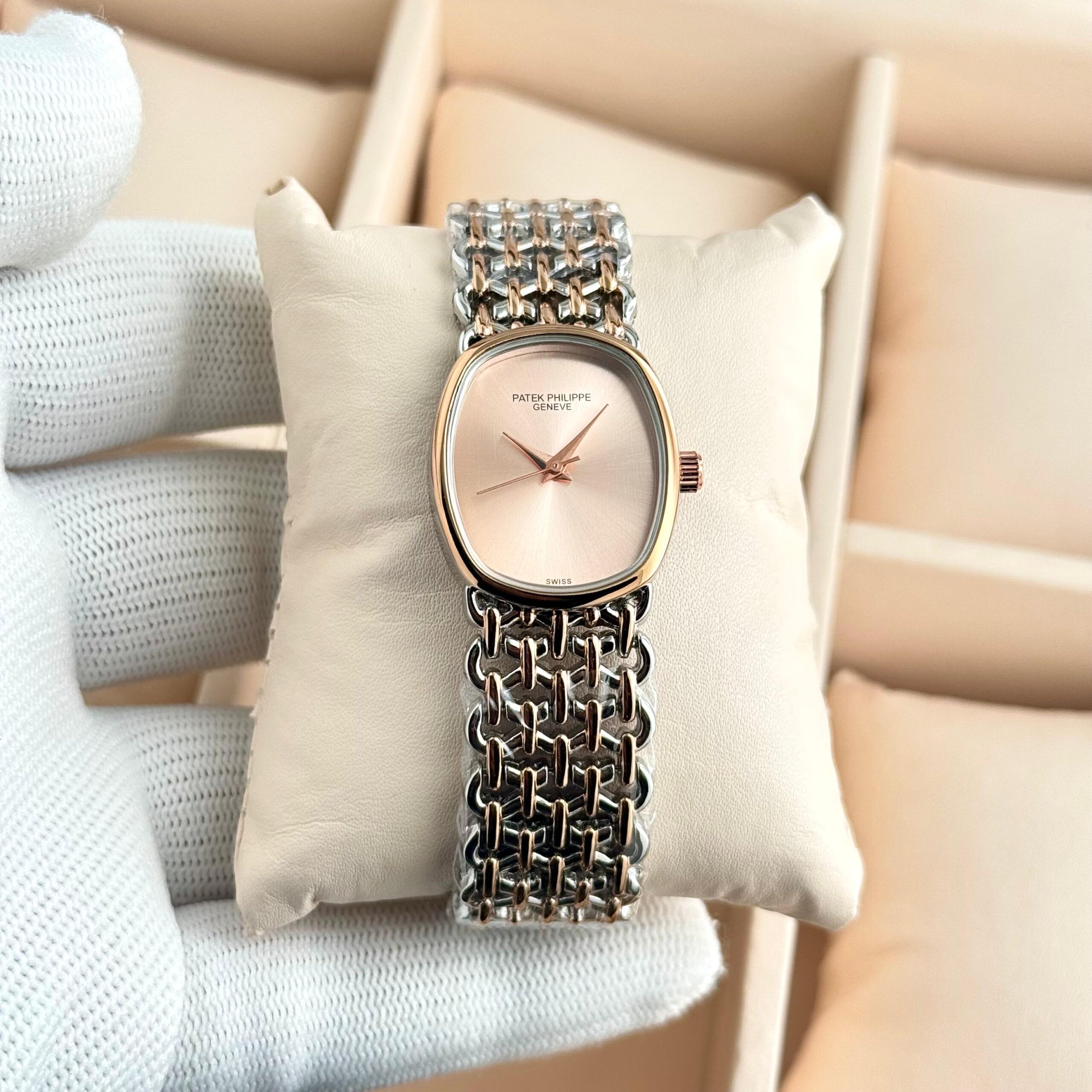 Patek Philippe Ellipse 7a Ladies Watch Premium Quality | Square Dial Stainless Steel 13 Patek Philippe ellipse watch silver pink dial ladies watch