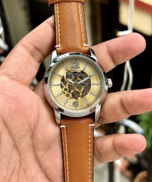 Fossil 7aaa Skeleton Open Machinery Automatic Watch Closeup