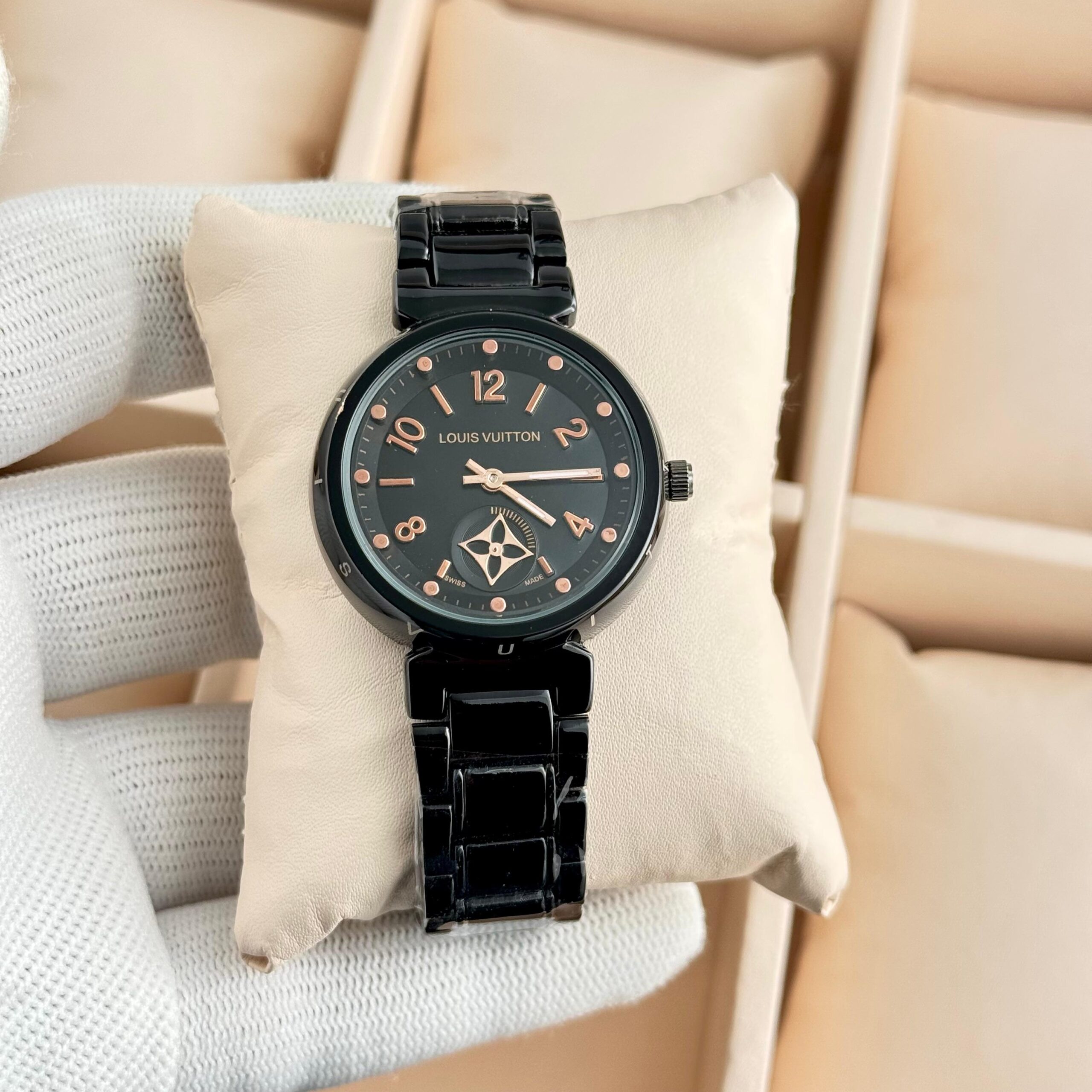 Louis Vuitton Tambour 7A Premium Women's Watch | Luxury Quartz Date Display 10 louis vuitton tambour 7a premium black dial women watch