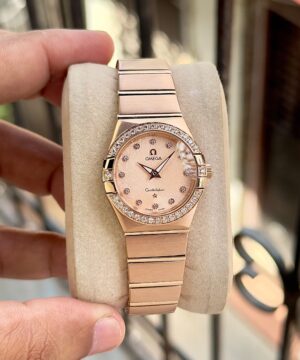 omega constellation 7aa rose gold women watch