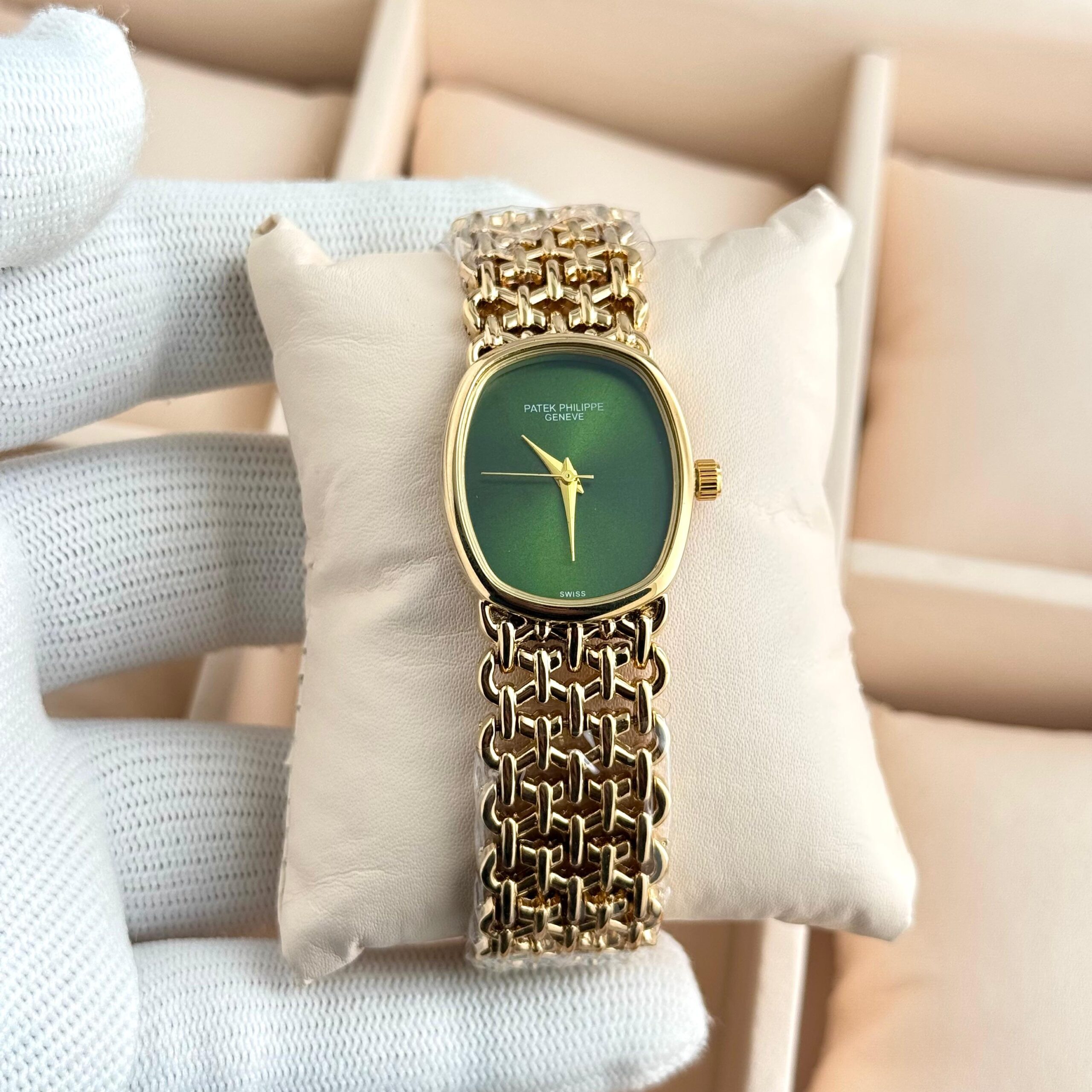 Patek Philippe Ellipse 7a Ladies Watch Premium Quality | Square Dial Stainless Steel 2 Patek Philippe ellipse watch gold green dial
