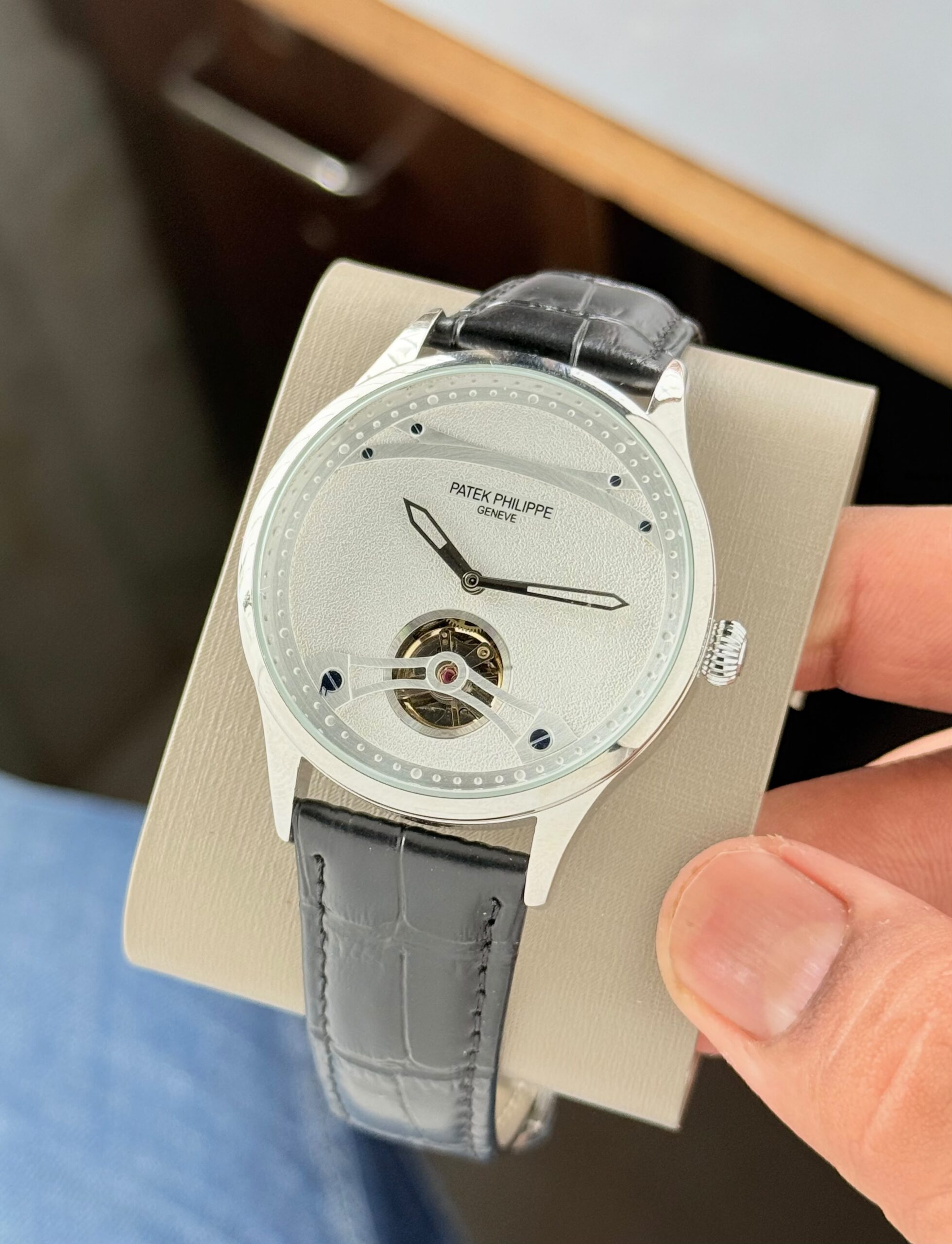 Patek Philippe Tourbillon 7AAA Premium Automatic Watch For Men | Open Heart Luxury Edition 3 patek philippe tourbillon 7aaa premium automatic watch front view