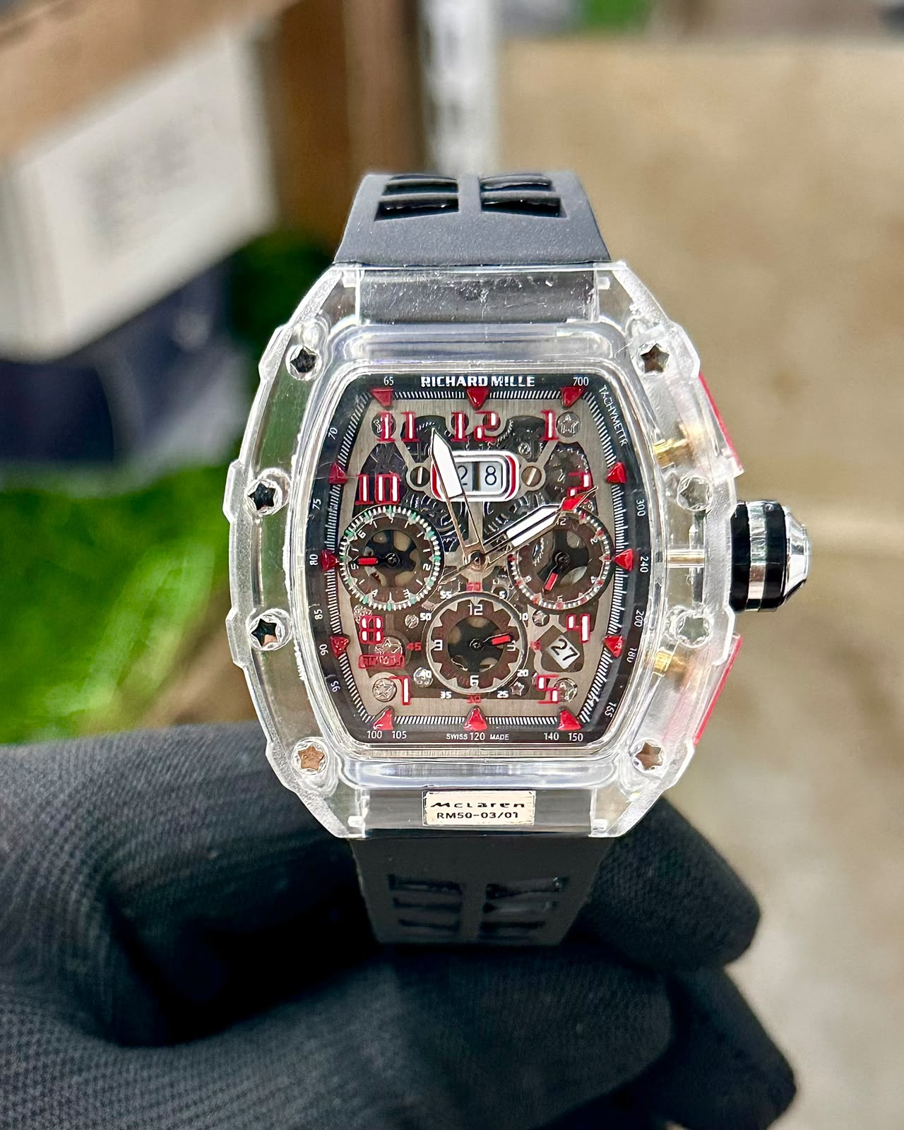 Richard Mille RM 50-03 McLaren F1 7A Premium Watch For Men | Transparent Skeleton Edition 5 richard mille rm 50-03 mclaren f1 premium black watch