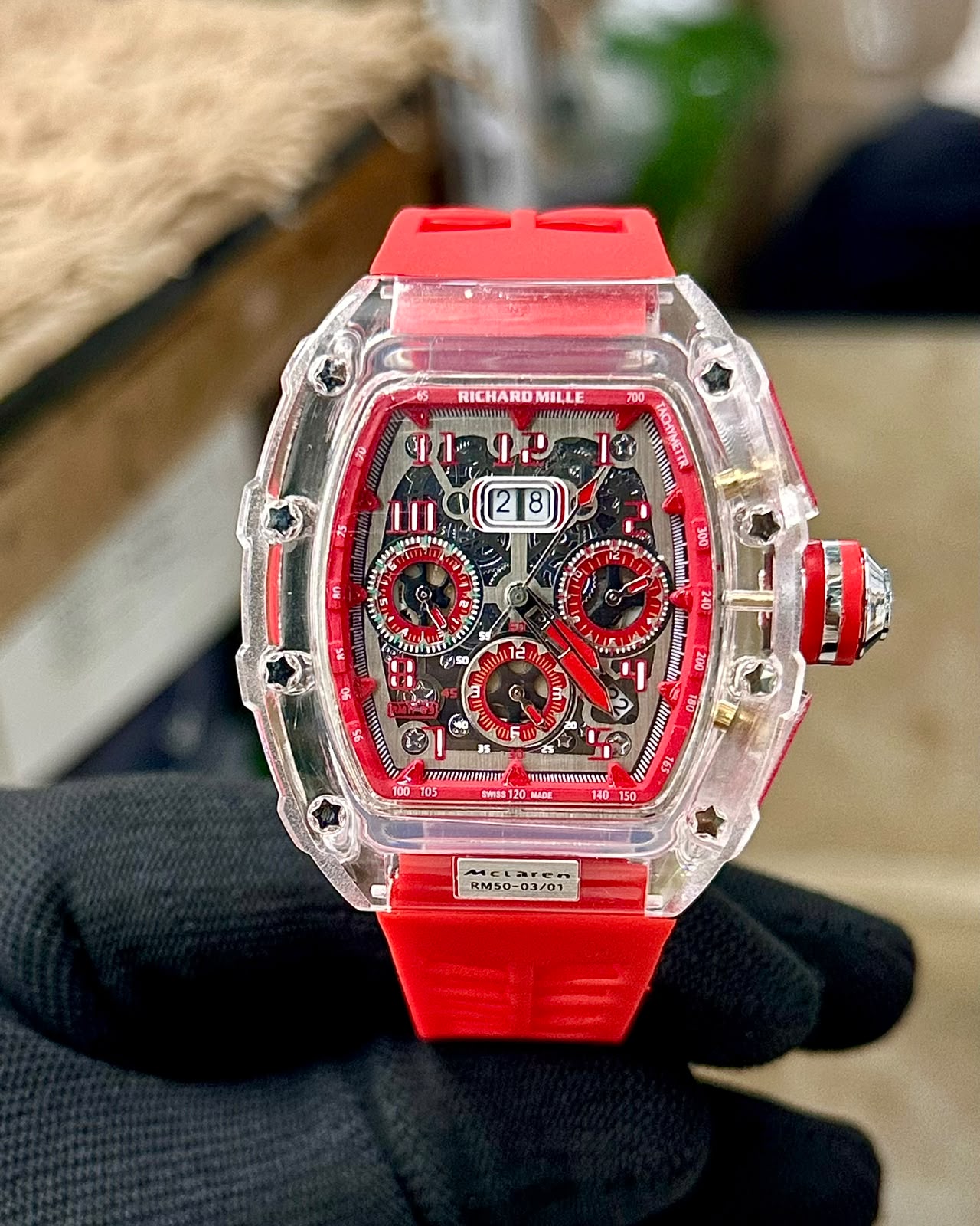 Richard Mille RM 50-03 McLaren F1 7A Premium Watch For Men | Transparent Skeleton Edition 4 richard mille rm 50-03 red luxury sports watch