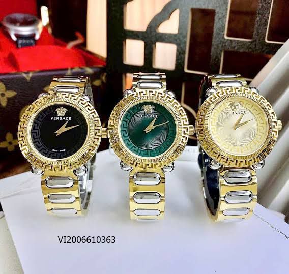 Versace VE6I00423 7AA Women Watch 7AA Premium Gold Stainless Steel Luxury Watch 7 versace ve6i00423 women watch multiple dial variants