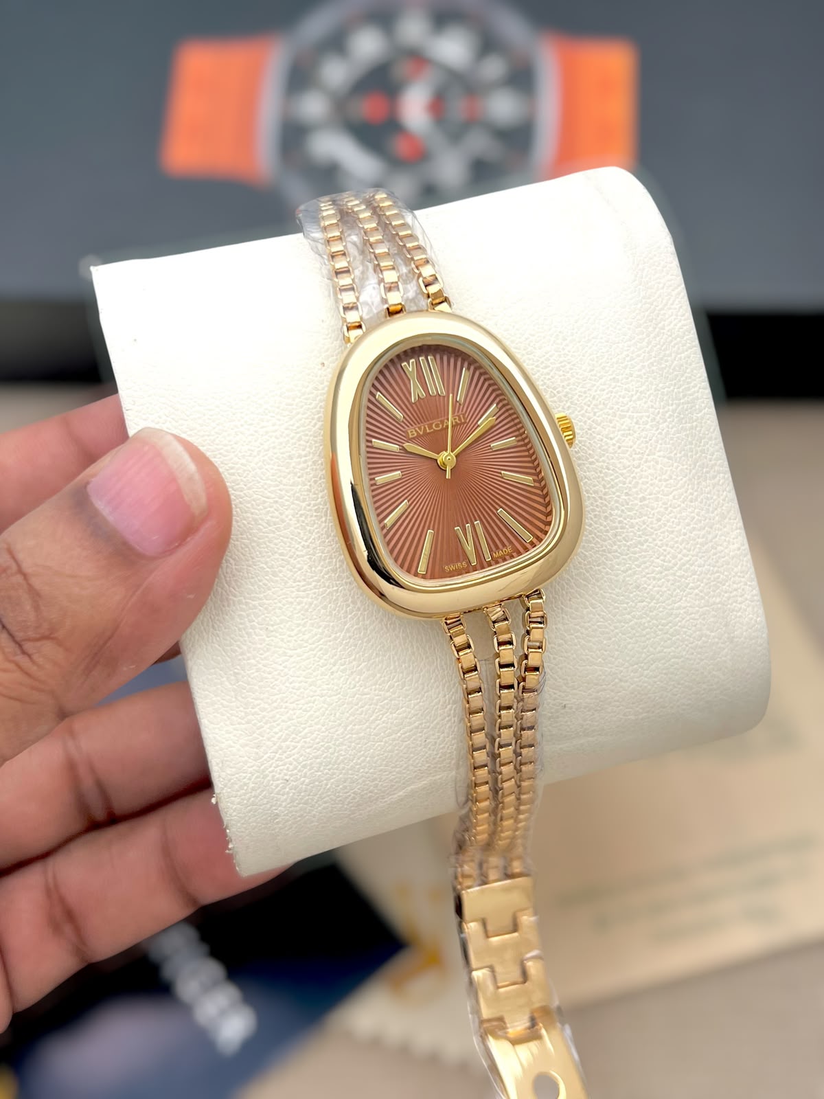 Bvlgari Serpenti Seduttori 7AA Quartz Women's Bracelet Watch 8 Bvlgari Gold Brown Dial Women's Watch