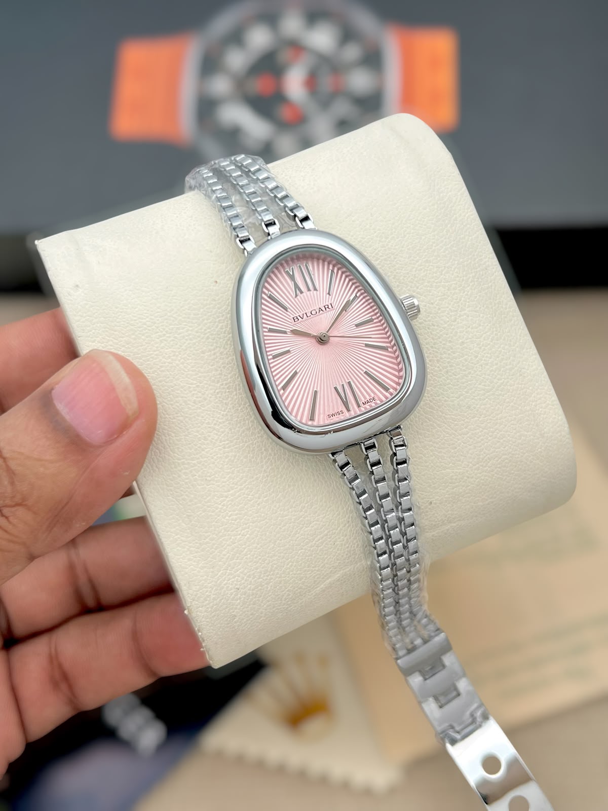 Bvlgari Serpenti Seduttori 7AA Quartz Women's Bracelet Watch 1 Bvlgari Serpenti Seduttori Silver Pink Dial Women's Watch