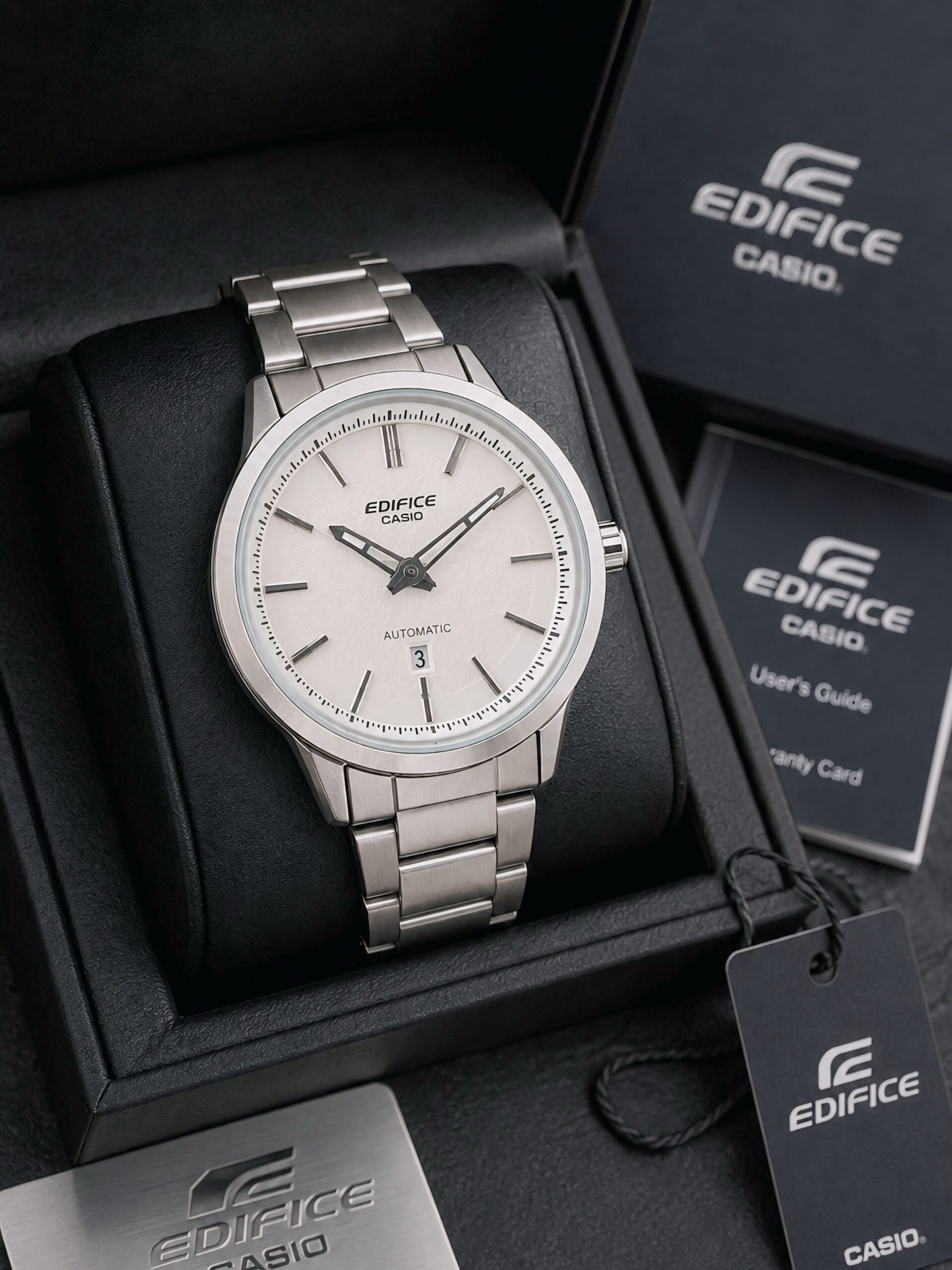 Casio Edifice EFK Series 7AA Premium Automatic Style Men's Watch White Dial 6 Casio Edifice EFK Series white dial watch with brand box