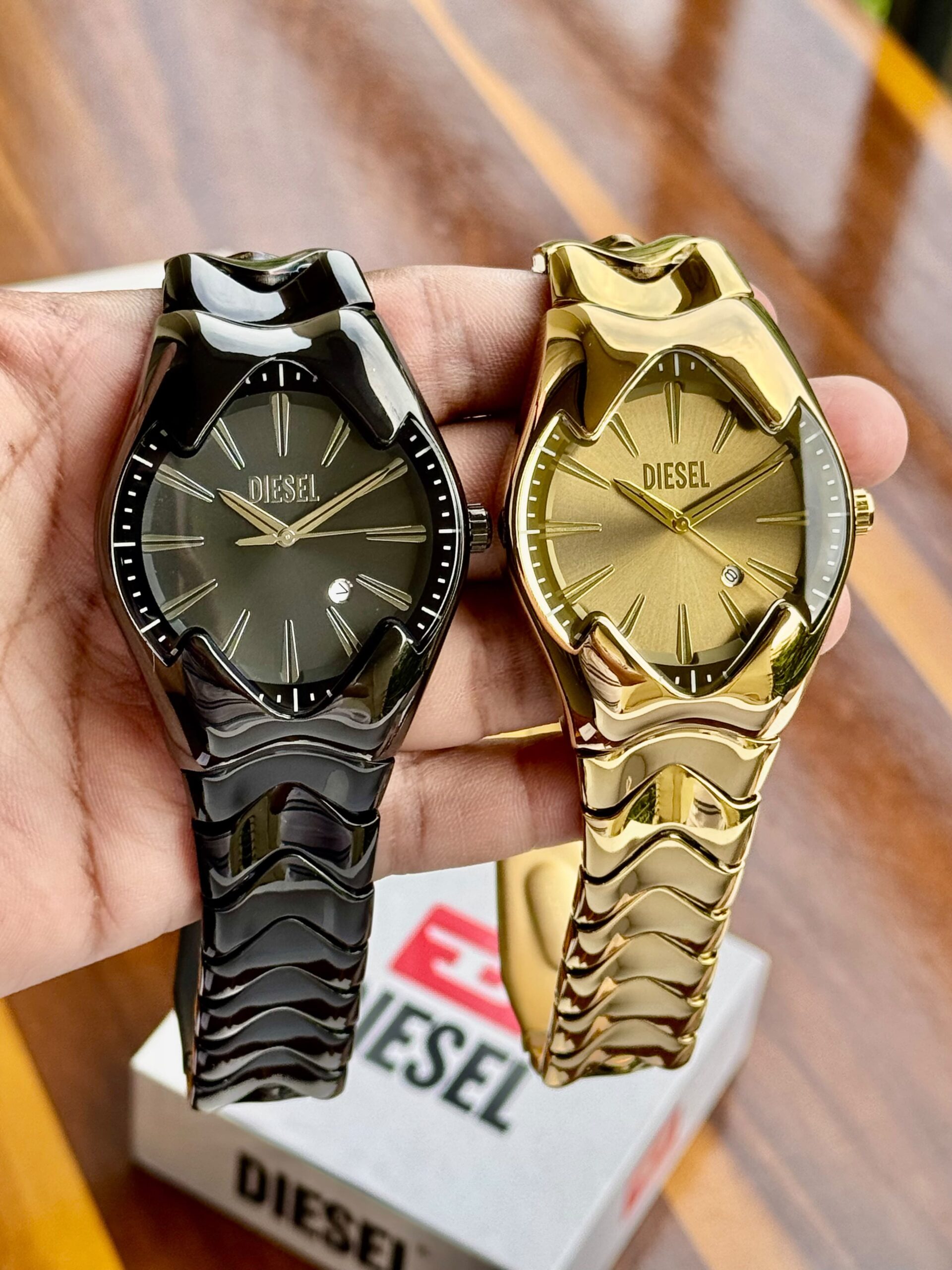 Diesel Mercurial 7AA Premium Quartz Men's Watch Black & Gold Dial 6 Diesel Mercurial black and gold men's watch variants