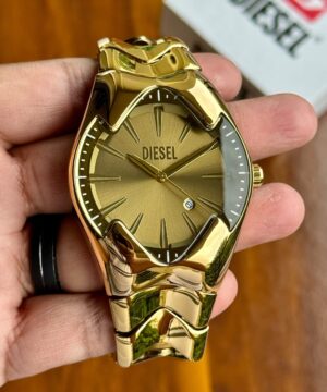 Diesel Mercurial 7aa gold men's watch with gold dial