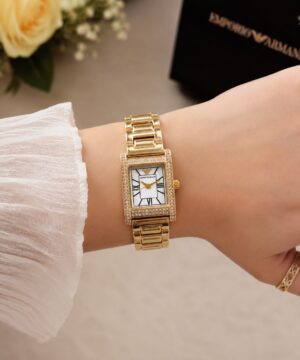 Emporio Armani Federica AR11642 Women's Gold Watch White Roman Dial