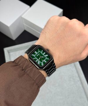 Fossil Crosby 7A quartz green dial men's watch on wrist