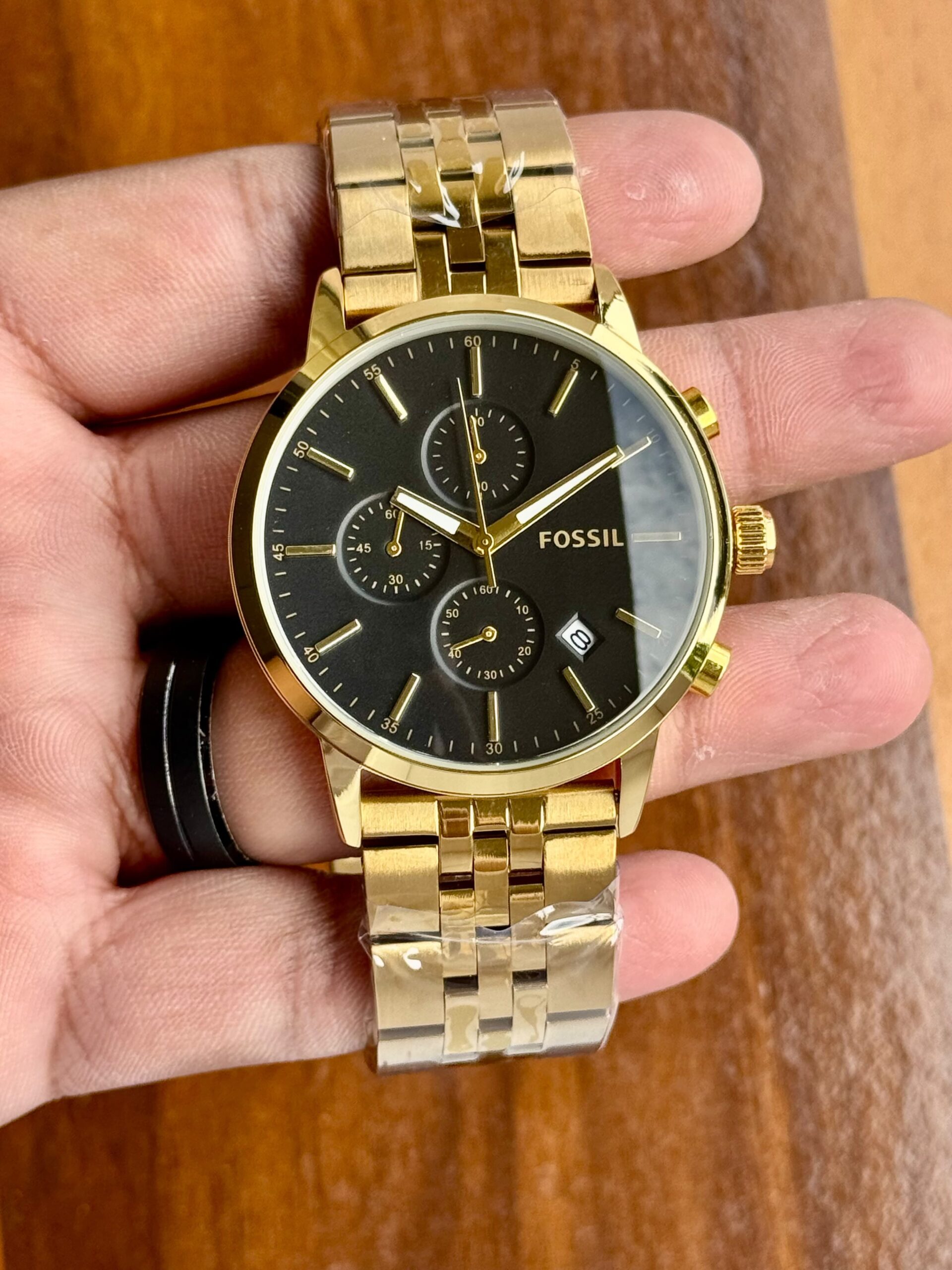 Fossil Luther 7A Quartz Men's Chronograph Watch Stainless Steel Bracelet 2 Fossil Luther gold black dial men's quartz watch