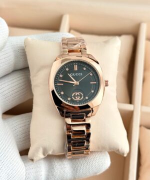 Gucci Interlocking G 7a Women's Watch Rose Gold Black Dial