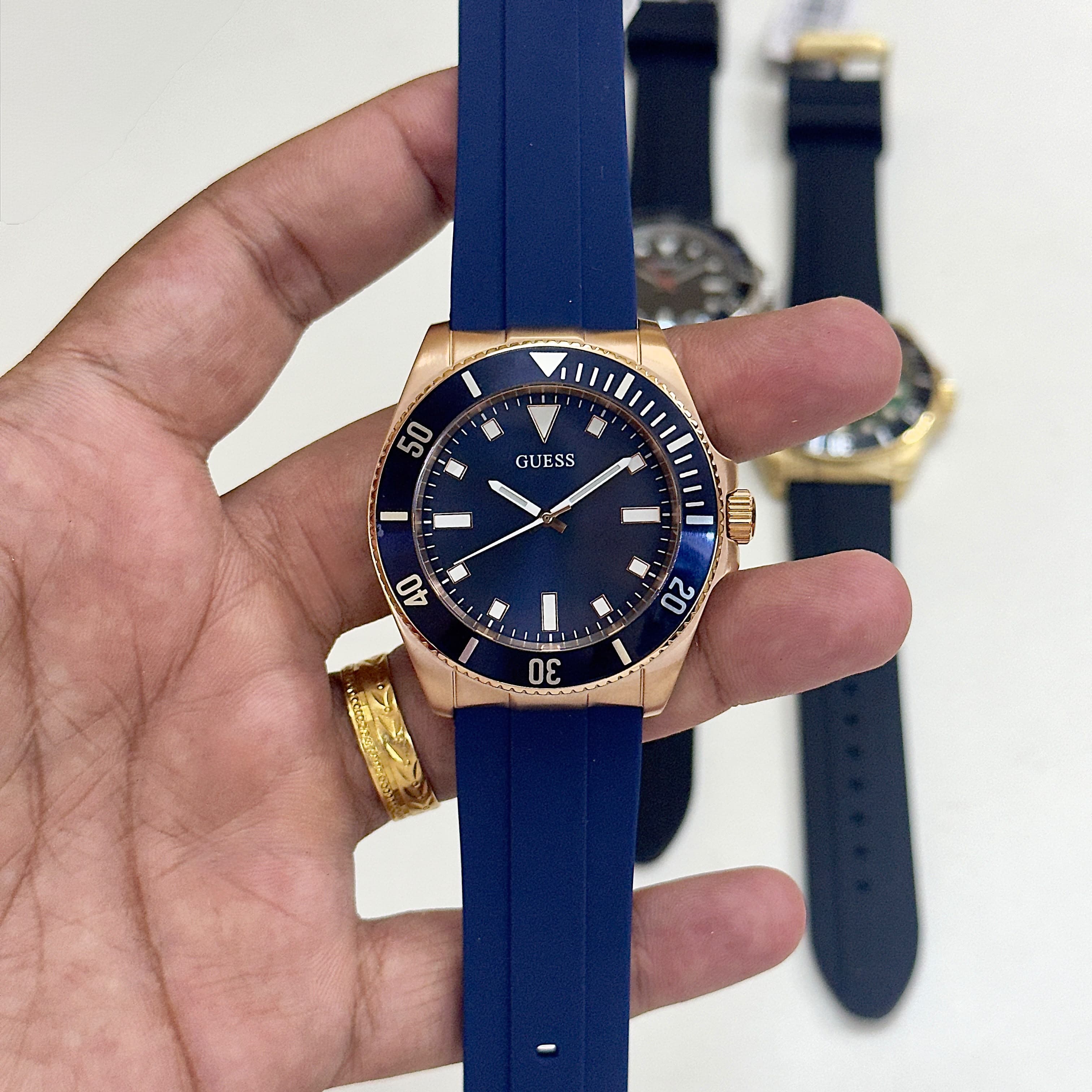 Guess GW0969G1 7A Quartz Silicone Strap Men's Watch 6 Guess GW0969G1 Blue Dial Men's Watch