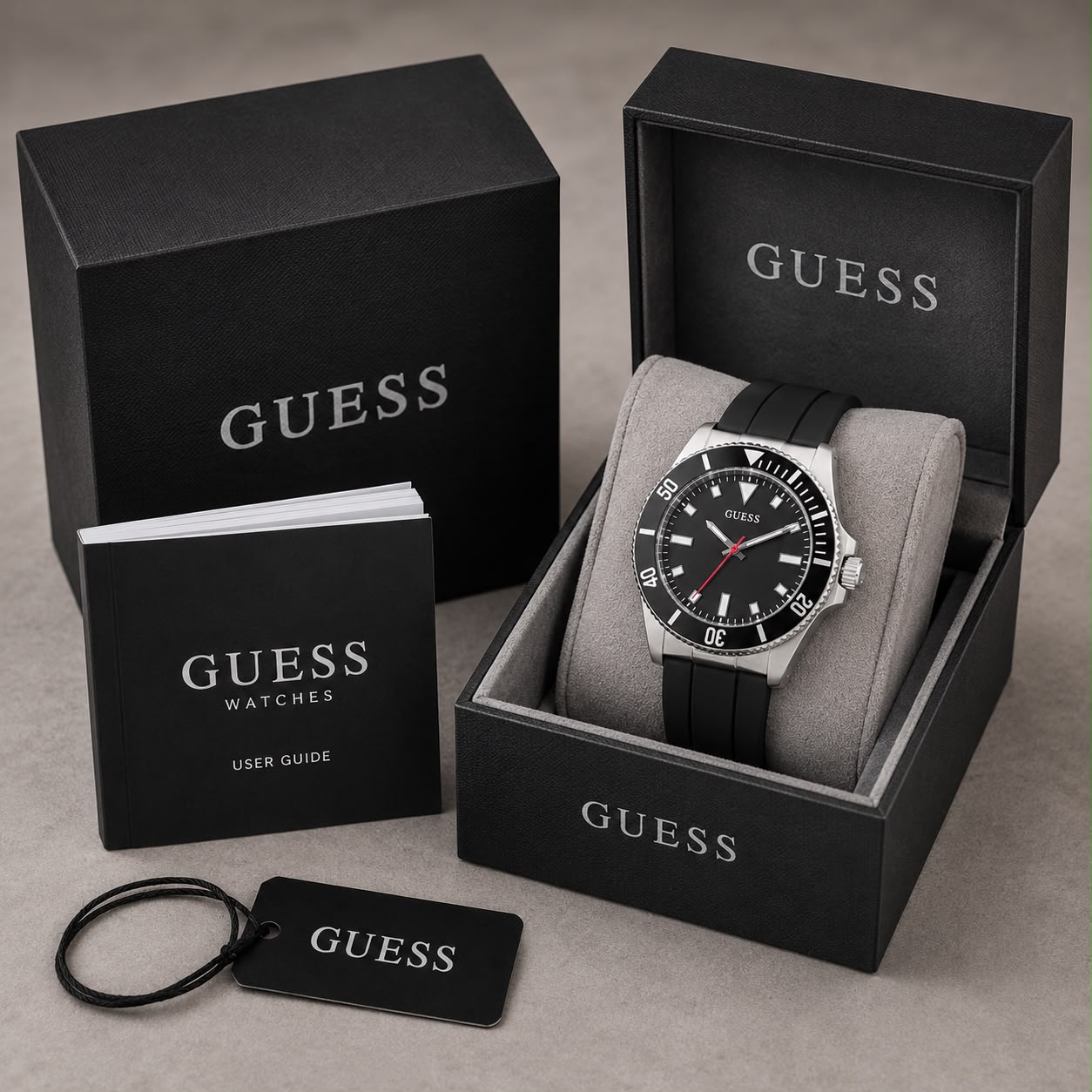 Guess GW0969G1 7A Quartz Silicone Strap Men's Watch 5 Guess GW0969G1 Premium Brand Box