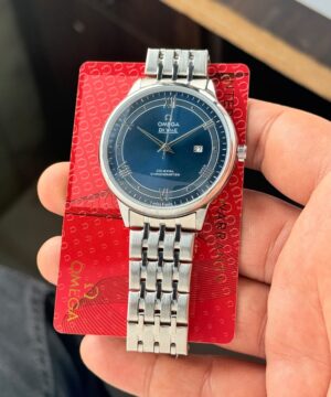 Omega De Ville 7AA Quartz Blue Dial Silver Stainless Steel Bracelet Men's Watch